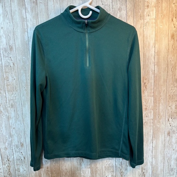 J. Crew Performance Mens Athletic Long Sleeve Pullover 1/4 Zip Dark Green Size S - Picture 1 of 5